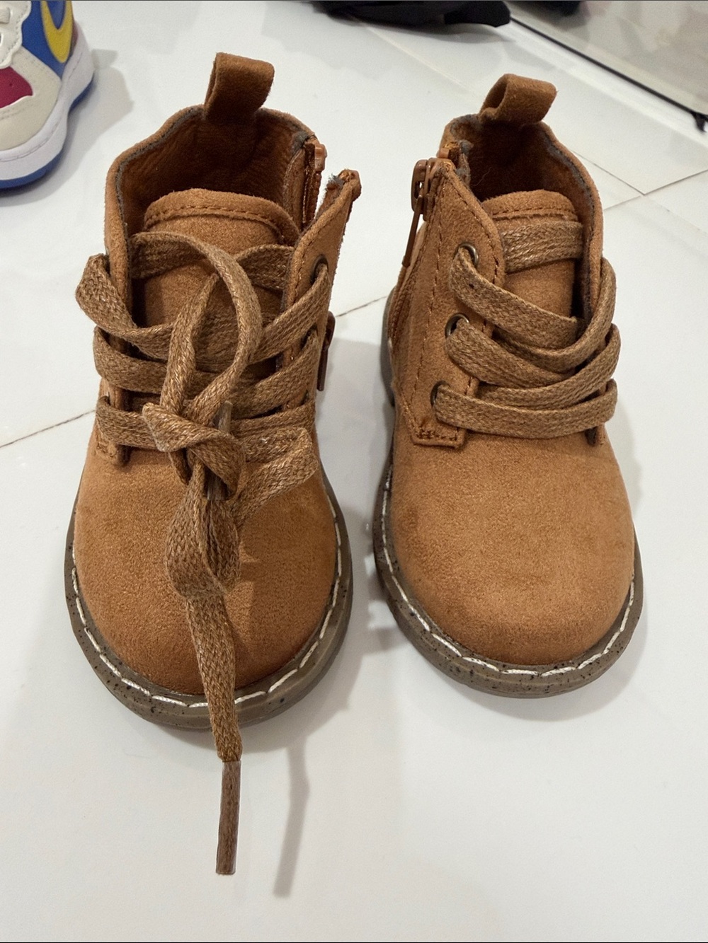 Gymboree Toddler Tan Suede Lace-Up Ankle Boots